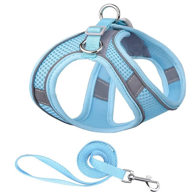 Reflective dog harness with leash - Adjustable vest, breathable collars for small and large dogs.