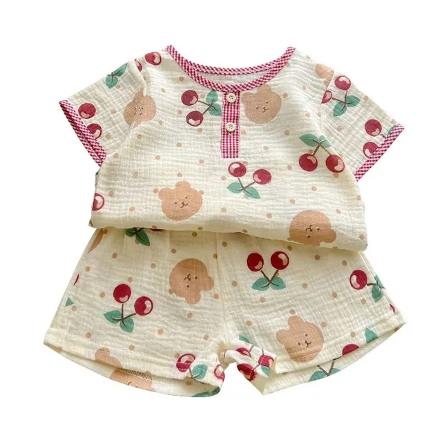 Children's summer cute set of T-shirts and shorts with printing - more variants