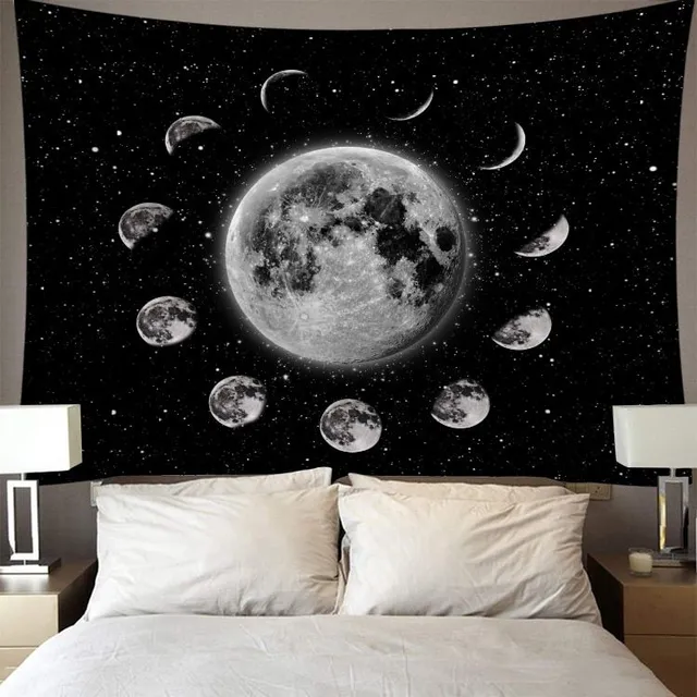 Wall tapestry with moon motif