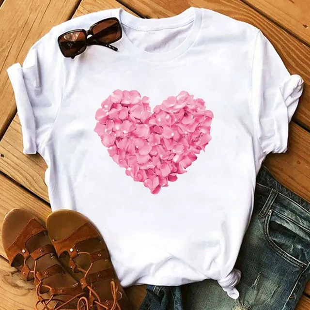 Tricou elegant pentru femei Hearts