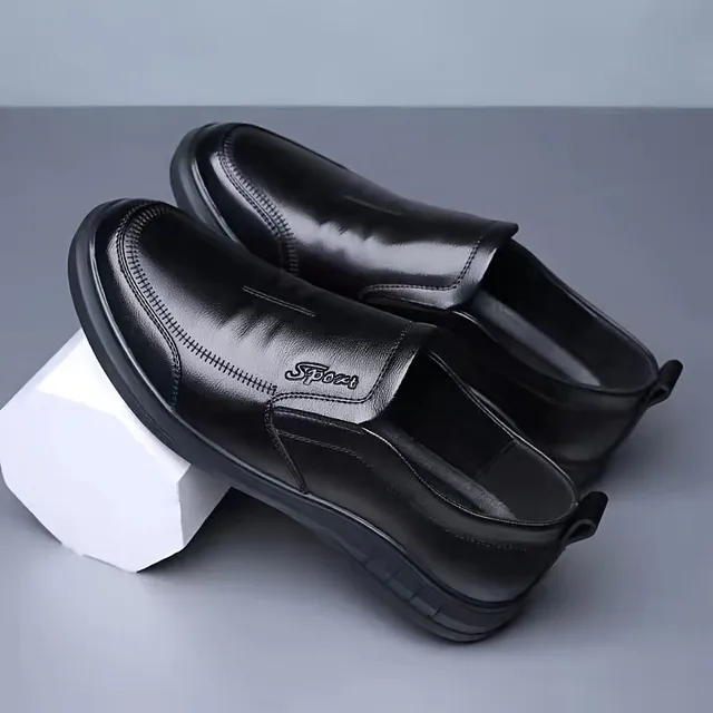 Male elegant slip-on shoes with anti-slip sole for formal occasions