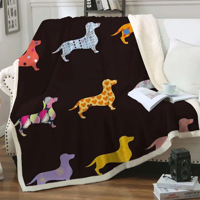 Comfortable blanket with dachshunds Mi433