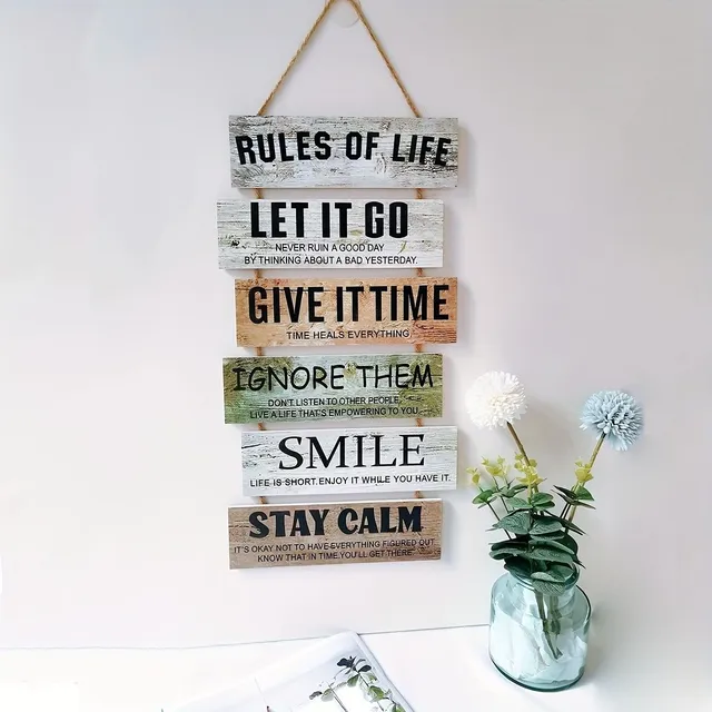 Étiquettes en bois avec slogans motivants pour la décoration