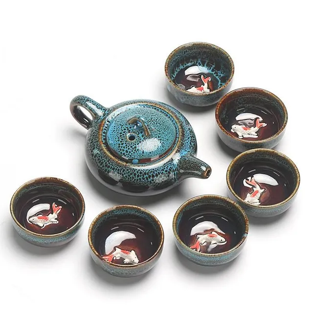 Porcelain tea set 7 pieces C122