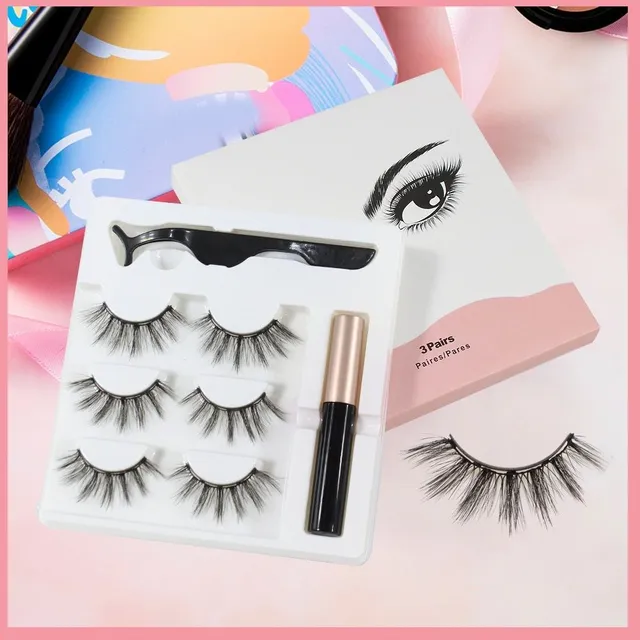 Magnetic eyelashes and eyeliner set