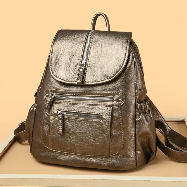 Vintage Lapel Batoh - praktický školský batoh s viac vreckami na cestovanie a prácu