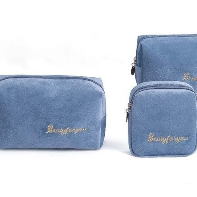 Set of women's cosmetic bags 3 pieces T591