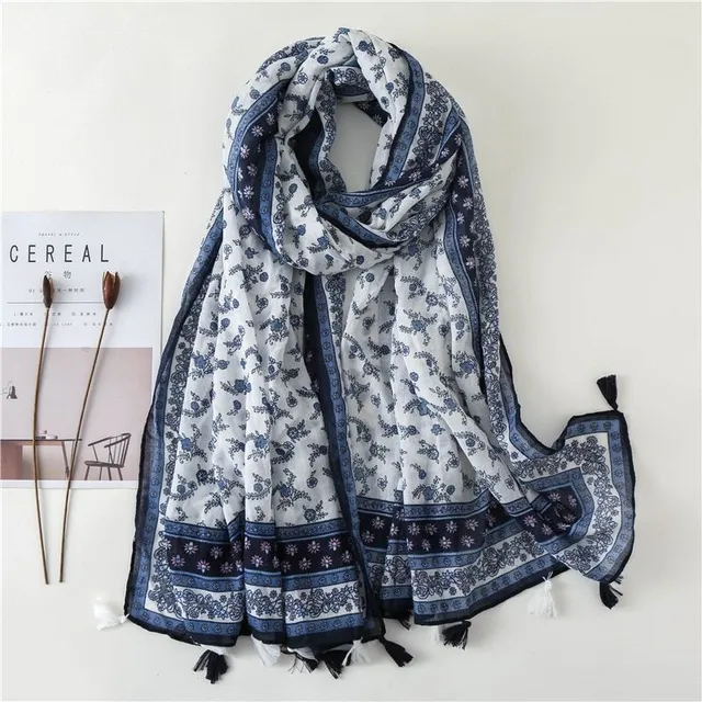 Luxury fine scarf with different patterns