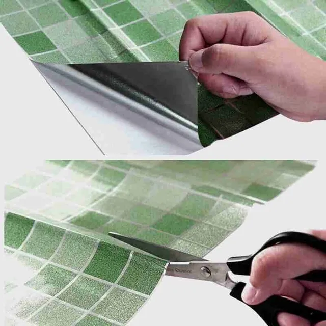 Waterproof retro checkered self-adhesive wallpaper