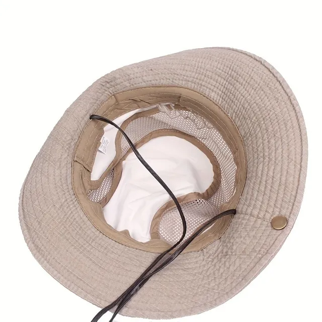 Pălărie de plajă cu boruri late și plasă pentru vară