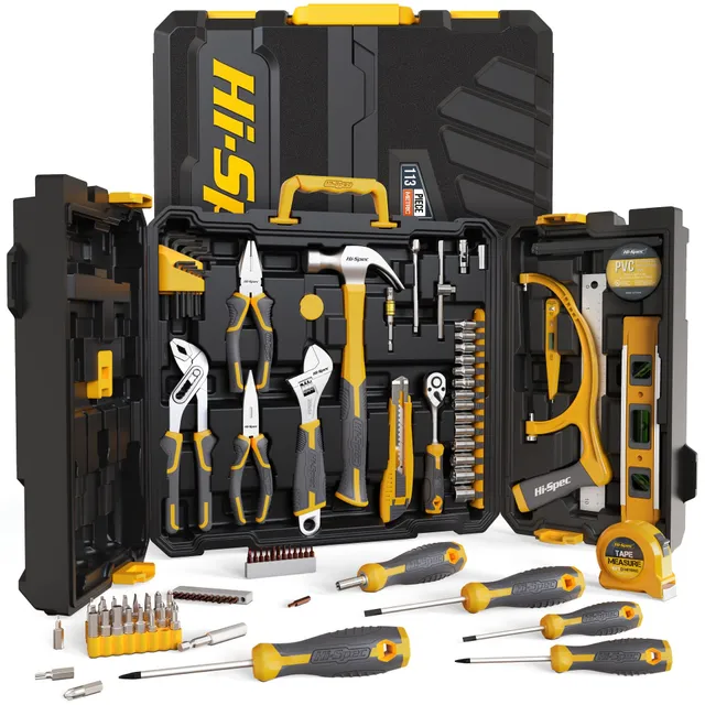 113 piece Universal tool kit in plastic box