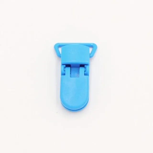 Plastic pacifier clip - 5 pcs modra