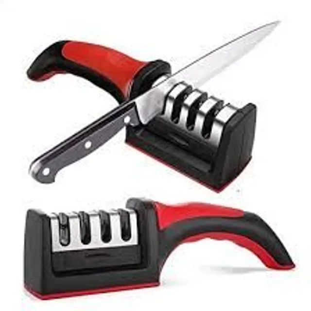 Stainless steel hand scissor sharpener with 3 degrees