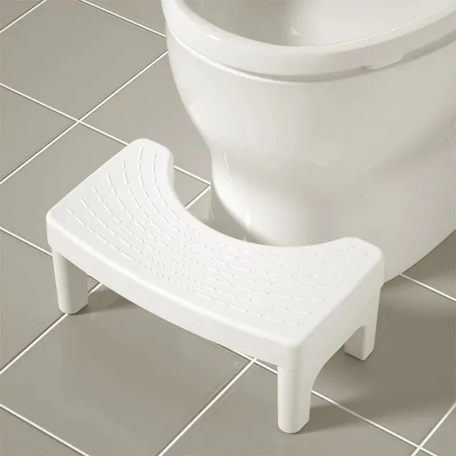 Prenosná zaoblená stolička na WC Plastová stolička na WC Proslip piedestál na WC Toaleťková stolička pod nohami 39 x 22 x 16 cm