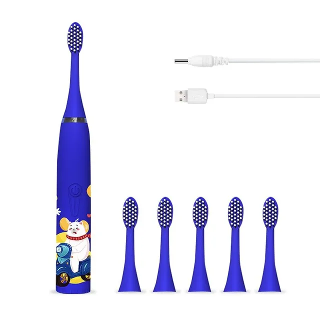 Children's electric toothbrush with animal motifs
