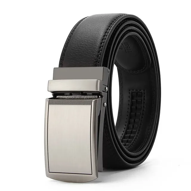 Men's adjustable buckle mechanism Leather belt