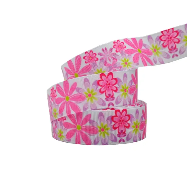 Elastic belt with printing sunflowers - 25 mm, 4.5 meters