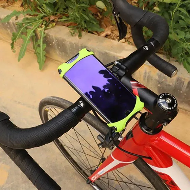 Silicone smartphone holder for handlebars