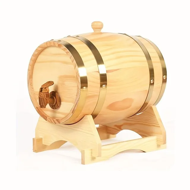 5 liter wooden beer barrel with cock for home cooking beer made of oak wood