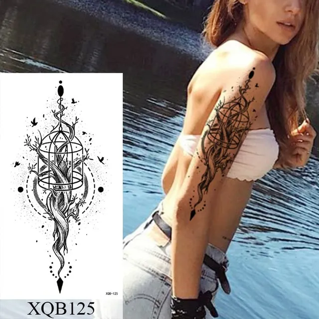 Women's waterproof fake tattoo on the upper arm