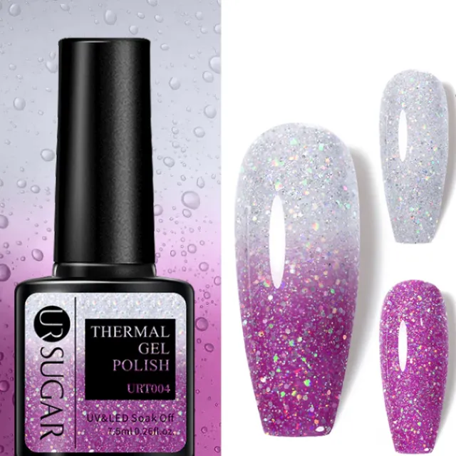 Temperature-responsive glitter gel varnish