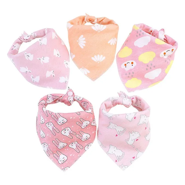 Soft cotton baby bib 5 pcs