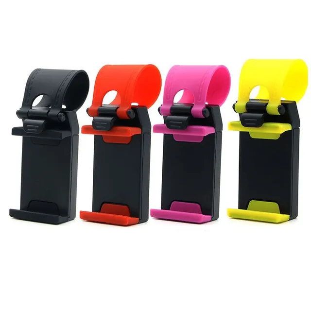 Phone holder for steering wheel in multiple colors