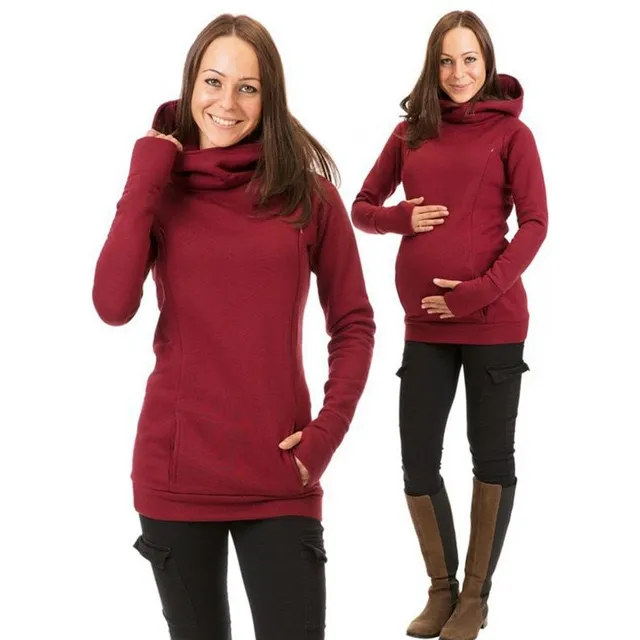 Comfortable nursing sweatshirt with large collar