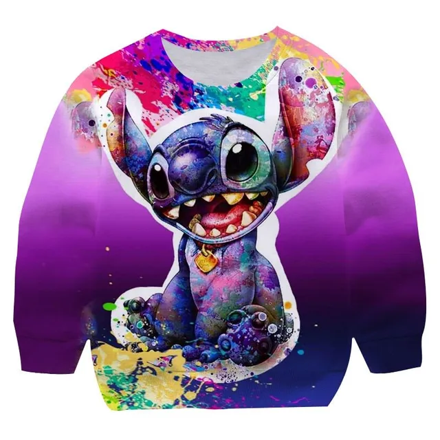 Children's fashion hoodie without hood with Stitch motif