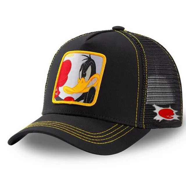 Unisex baseball cap with motifs of animated characters DUCK BOX BLACK