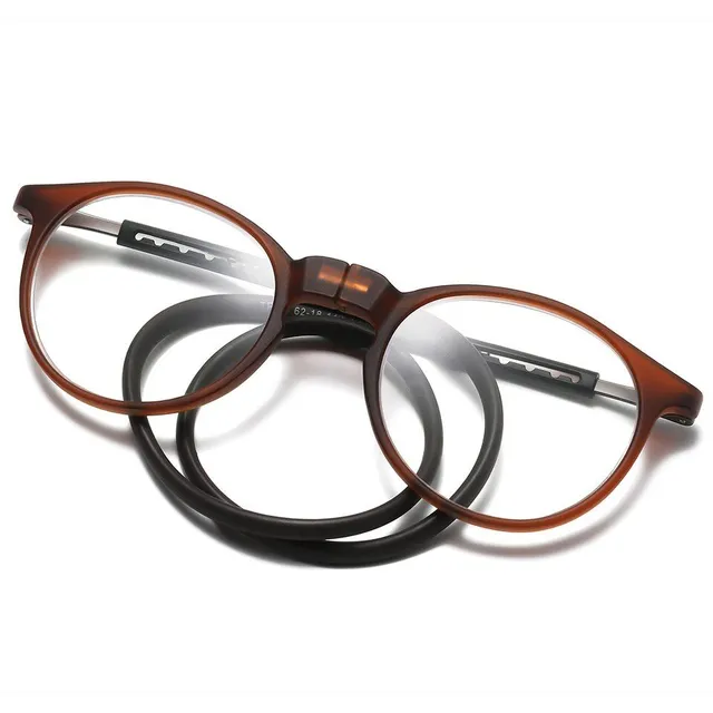 Hinged magnetic dioptric reading glasses