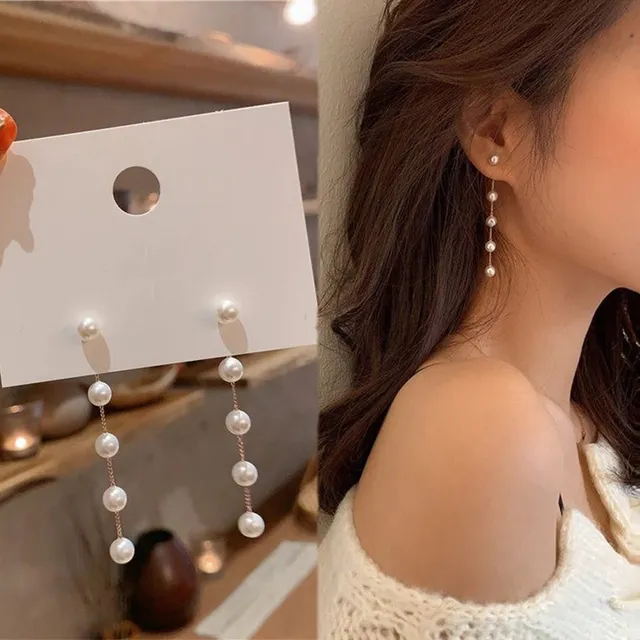 Elegant earrings with chain - Yunie