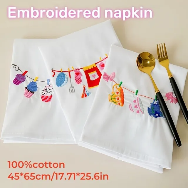 Holiday napkin with embroidery for elegant dining