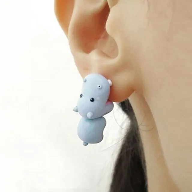 Funny earrings with animals Berry