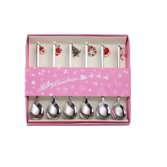 Christmas teaspoons in gift box 6 pcs