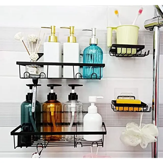 Drilling shower organizer with soap holder