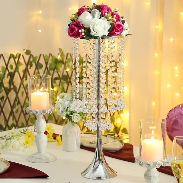 2 pièces Vases de Mariage en Cristal - Longs et Luxueux