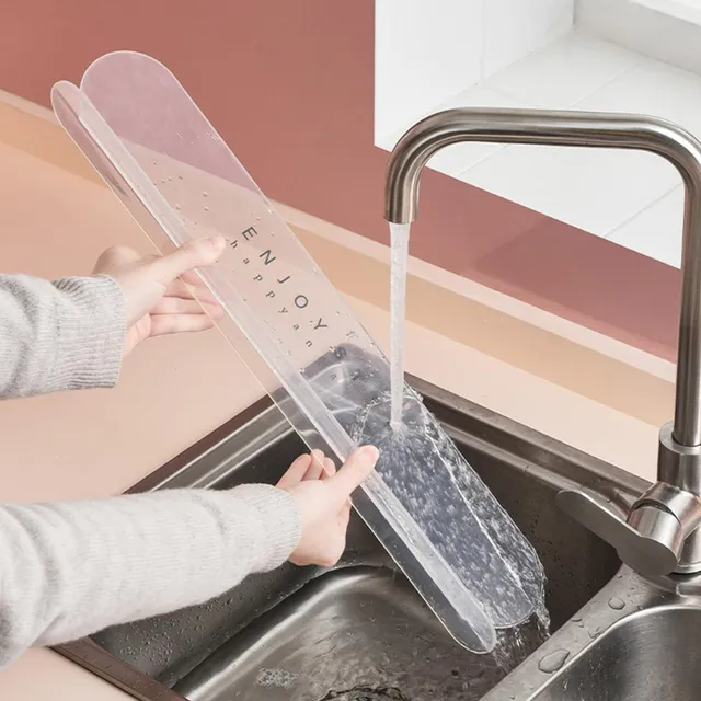 Protecție pentru chiuvetă împotriva stropirii apei cu ventuză Ușor de curățat TPR Gospodărie Placă de separare Ecran impermeabil pentru baie Bucătărie
