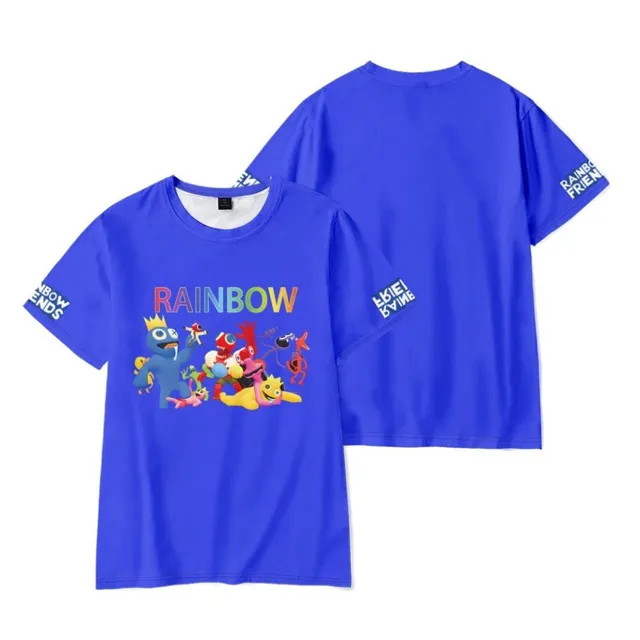 Gyerek divatos rövid ujjú póló Rainbow Friends nyomtatás