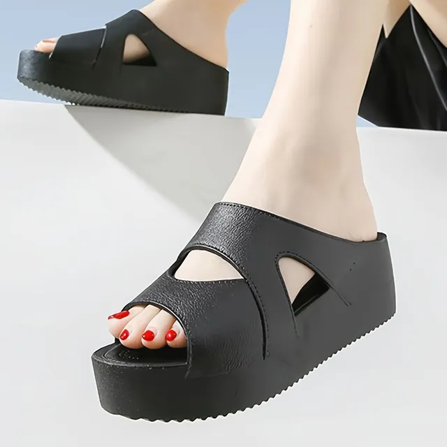 Women's fashion sandals with high heel and platform - with soft padding and anti-slip sole