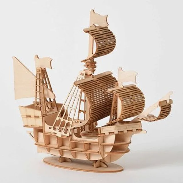 Fa 3D oktatási puzzle - modell repülőgép, vonat vagy hajó