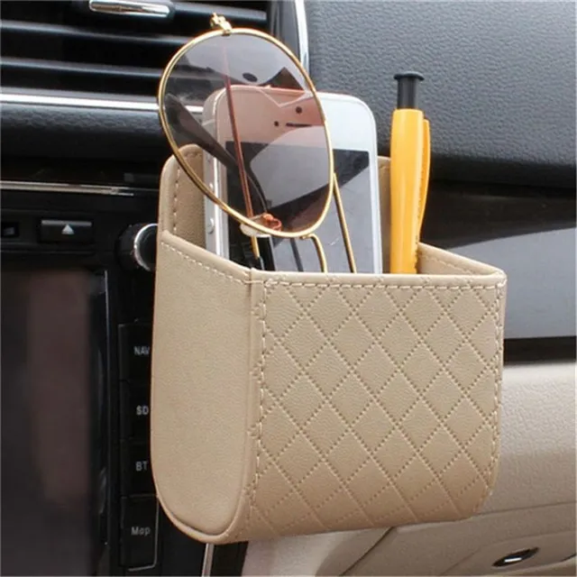 Leather organizer for the car