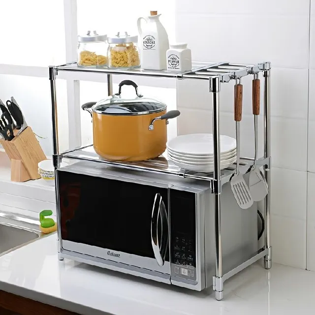 1pc multifunctional microwave Stainless steel shelf adjustable