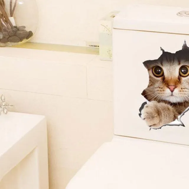 Sticker-e 3D cu căței și pisici