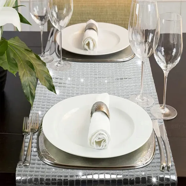 Modern tread on the dining table - luxury silver design, waterproof, easy maintenance