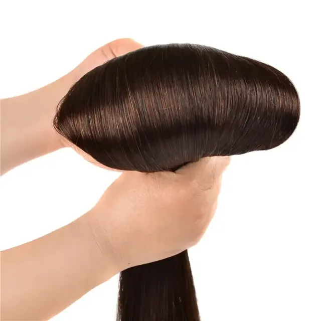 Extensions de cheveux naturels à clip pour femmes et filles - lisses, Remy, pour un usage quotidien