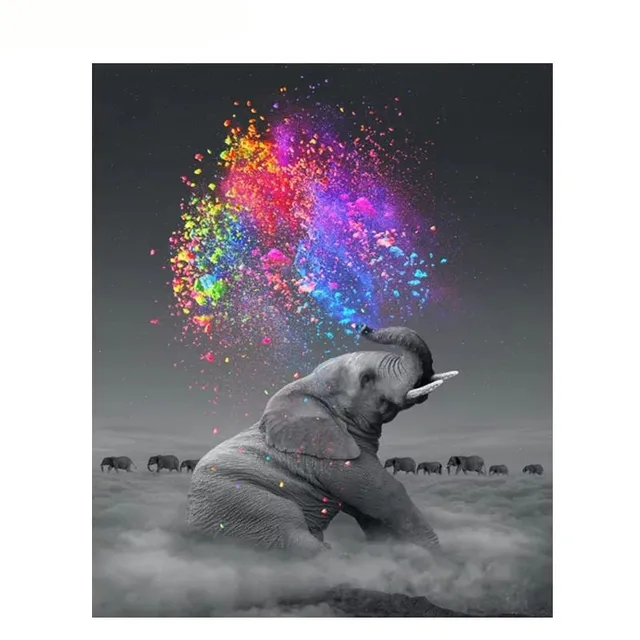 Pictură după numere - elefant artist