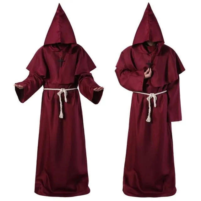 Costum călugăr medieval - mai multe culori cervena s