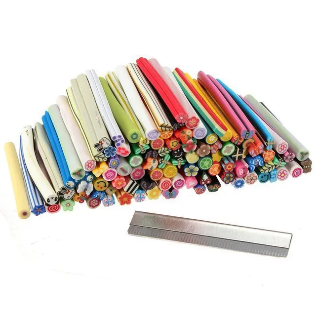 100 Fimo sticks in various motifs supplied with a knife