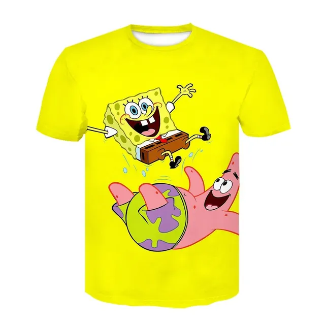 Summer unisex t-shirt with funny 3D print SpongeBob D-1398 M